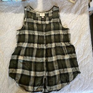 Knox Rose Sleeveless Plaid Blouse